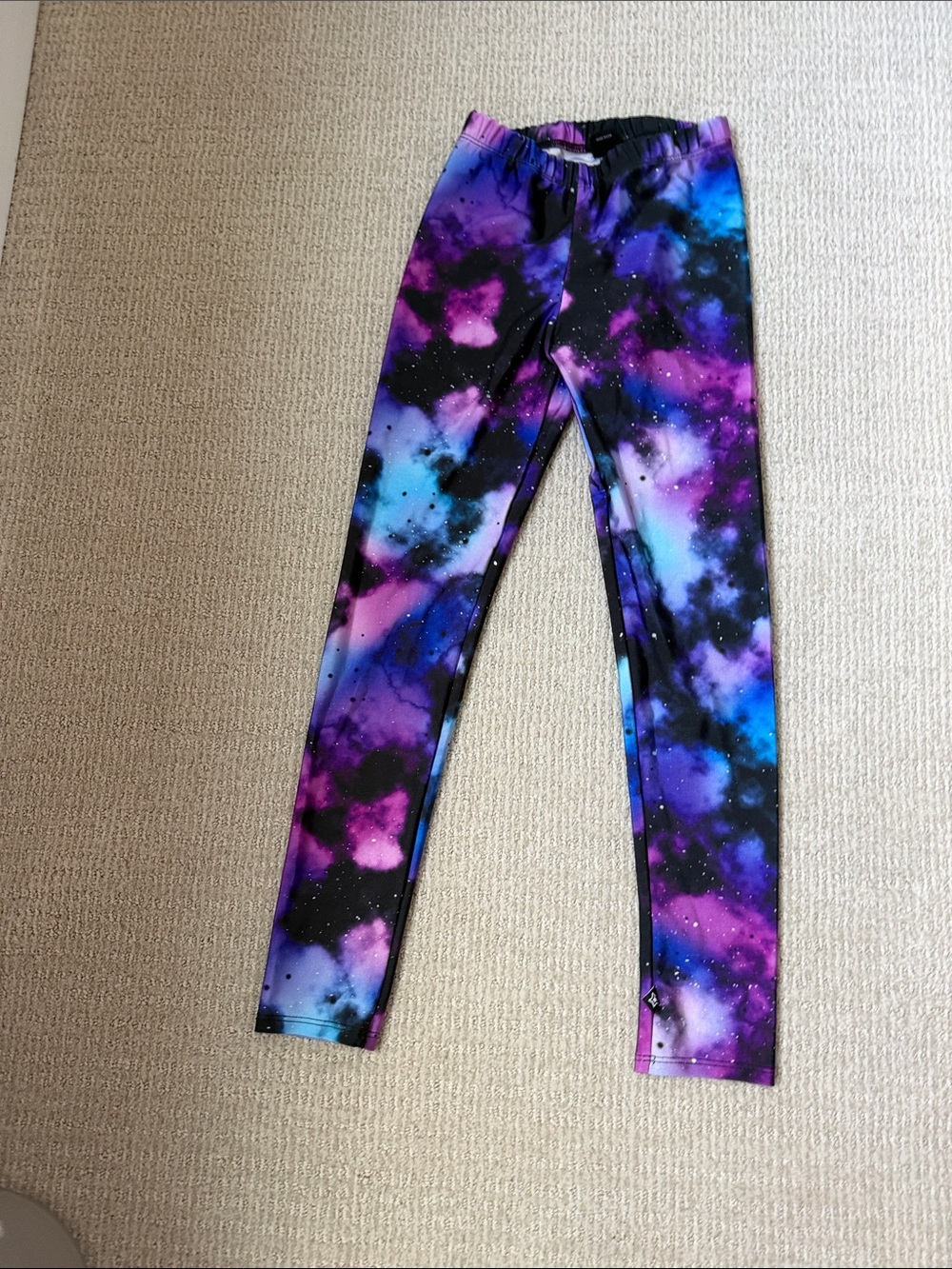 PixieLane Galaxy-Print Kids Active Leggings - Purple & Blue